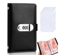 Libro para el hogar con compartimentos para dinero, organizador de dinero con candado, A6, planificador de presupuesto, contraseña, planificador ahorro, 100 páginas, método de portada con láminas para