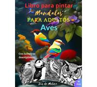 Libro para pintar mandalas para adultos aves: Libro para colorear mandalas adultos,cuaderno de colorear para adultos,colorear adultos aves,tamaño ... para colorear,colorear aves tipo mandala