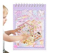 Libro Pegatinas Escenas Miniatura 3D Antiestrés Creatividad | Kit Casa 3D DIY Adhesivos Miniatura | 20 Sets Para Adultos Niños, PET Reutilizable Sin Corte, 14x10cm Terapia Creativa Recuerdos Cumpleaño