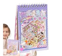 Libro Pegatinas Mini Decoraciones | Pegatinas 3D Superponibles Escenas Miniaturas | Cuaderno Creativo Reutilizables Mundos En Relief, 20 Pages Dioramas Kawaii