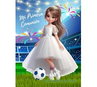 Libro Primera Comunión niñas Fútbol. Comunion Libro de Firmas, Árbol de Huellas y Fotografías