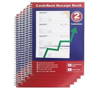 Libro profesional de recibos de dinero y alquiler de dos partes autocopias encuadernadas en espiral (5 paquetes)