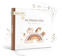 Libro Recuerdos bebe y Album Fotos bebe 84 Páginas con Pegatinas - Diario del Primer Año: Registra Cada Momento desde el Nacimiento, el Regalo Emocionante para Recién Nacidos y Futuros Papás