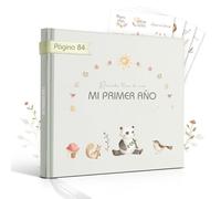 Libro Recuerdos bebe y Album Fotos bebe, 86 Páginas con Pegatinas - Registra Hitos desde el Nacimiento hasta el Primer Cumpleaños - Baby Shower Regalo bebe Recien Nacido Niño y Niña