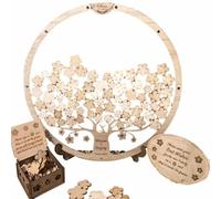 Libro Rústico De Visitas De Boda - Alternativa De Árbol De La Firma | Tablero De Letreros En Forma De Flores, Recuerdo De Marco De Madera, Lienzo Decorativo Con Función De Memoria, Escenario Del Día D