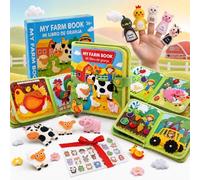 Libro Sensorial Montessori Bilingüe español/inglés. Bebés y Niños 1-5 Años, Busy Board montessori, juegos sensoriales autismo, Pegatinas extras, Juguete Montessori, regalo cumpleaños, viaje