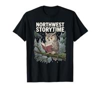 Libro sobre la Vida de los búhos del Pacífico Leyendo Northwest Storytime Rainy Day Camiseta