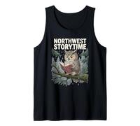 Libro sobre la Vida de los búhos del Pacífico Leyendo Northwest Storytime Rainy Day Camiseta sin Mangas