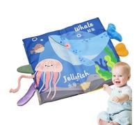 libro suave, libro de tela Actividad de desarrollo temprano del aprendizaje | mordedor para juguetes de dentición con cola de Cochecito de coche de juego sensorial de desarrollo te