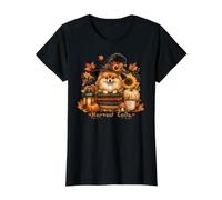 Libros Brujas Perros Halloween Camiseta gráfica económica, Mujer, Negro, XS