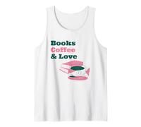 Libros Café & Amor (Gráfico) Camiseta sin Mangas