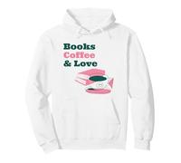 Libros Café & Amor (Gráfico) Sudadera con Capucha