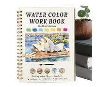 Libros de acuarela para adultos, libro de pintura de acuarela, libro de trabajo de práctica de obras de arte, guía de pintura creativa, libro de arte para principiantes, para viajes, escuela, hogar