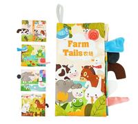 Libros de animales arrugados,Libro de tela con cola de animal - Libro de tela de cuentos para niños pequeños en | Libros de actividades, juguetes sensoriales, juguetes Montessori de Aznever