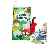 Libros de animales arrugados,Libro de tela con cola de animal,Libro de tela de cuentos para niños pequeños en | Juguetes sensoriales, juguetes Montessori, libros de educación temprana para Yunfang