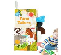 Libros de animales arrugados,Libro de tela con cola de animal, Libros de tela para niños pequeños, Juguetes sensoriales, juguetes Montessori, libros de educación temprana para niños y Tioheam