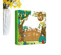 Libros de aprendizaje preescolar, libro de cuentos con imágenes de animales en 3D | Libros interactivos de tapa dura con temática de animales - para leer discurso niño niña cumpleaños, jardín de