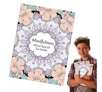 Libros de búsqueda de palabras para adultos, Búsqueda de palabras mindfulness - Palabra Buscar rompecabezas,Actividades de entretenimiento portátil, juegos de ejercicios cerebrales para sala de espera
