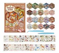 Libros de calcomanías de escena de manualidades para adultos: calcomanías creativas en miniatura 3D, libro de escenas para adultos, juego de 40 calcomanías reutilizables, regalos para mujeres