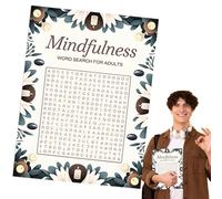Libros de investigación de Palabras para Adultos, Mindfulness Word Search | Palabra Encontrar,Juegos de Ejercicios cerebrales, Actividades de Entretenimiento para Adultos Mayores