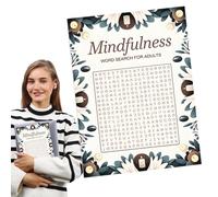 Libros de investigación de palabras para adultos, Mindfulness Word Search - Palabra encontrar | Juegos de ejercicios cerebrales, actividades de entretenimiento para adultos mayores