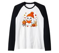 Libros de Lectura de Fantasmas para Maestros de Halloween Bibliotecario Amantes Camiseta Manga Raglan