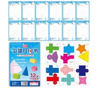 Libros de matemáticas - Herramienta de geometría de alambre extraíble - Juguete educativo 3D con cordón para enseñar volúmenes de superficies áreas a niños de 5 a 12 años