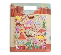 Libros de pegatinas reutilizables Mushie (Dino) | Pegatinas esponjosas y removibles | Actividad de arte y manualidades para niños