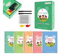 Libros de práctica de escritura a mano para niños Calligraphy Juego de principiantes que incluyen 5 niños escribiendo libros y bolígrafos de escritura a mano Calligrafía reutilizable para Copia