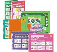 Libros de práctica de escritura a mano ranurados para niños de 2 a 8 años, libro de trabajo reutilizable con escritura ranurada, papel grueso para bolígrafo, lápiz, crayón, mejora las habilidades