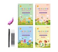 Libros De Rastreo Para - Cuaderno De Ejercicios Mágico De Escritura A Manuscrita Ranurada, Guía De Práctica Preescolar, Entrenador De Habilidades De Dibujo De Letras Y Números | Recurso De A