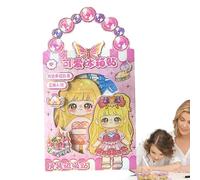 Libros de ropa con pegatinas, juego de libros de pegatinas para niñas, Pegatinas reutilizables para vestir Libro de actividades de moda de princesas, Libro de pegatinas Alfombrilla adhesiva