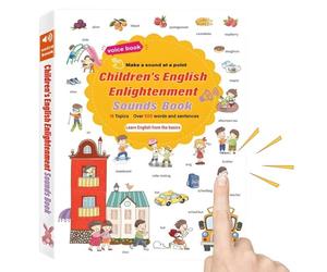 Libros de sonido de vocabulario Inglés,Juguete de Lectura para Kindergarten - Libro de aprendizaje Hablando en Inglés | para el jardín de infantes, el jardín, la biblioteca, la escuela y los momentos