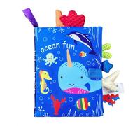 Libros de tela arrugados para tocar y sentir, regalo para baby shower de niños y niñas recién nacidos, juguete para la hora boca abajo, juguetes interactivos de desarrollo temprano para cochecito.