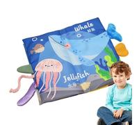 Libros de tela suave,Libro suave Actividad de desarrollo temprano del | mordedor para juguetes de dentición con cola de Cochecito de coche de juego sensorial de desarro
