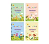 Libros de trazado - Libro de trabajo de escritura preescolar ranurado, juego de libros mágicos educativos tempranos, guía de forma de letra de construcción de habilidades | Práctica progresiva de