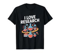 Libros de Vasos de precipitados I Love Research Science Camiseta gráfica económica, Hombre, Negro, M