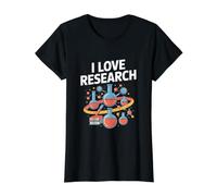 Libros de Vasos de precipitados I Love Research Science Camiseta gráfica económica, Mujer, Negro, L