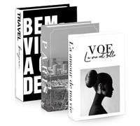 Libros decorativos para decoración del hogar: 3 libros decorativos para decoración del hogar, caja de almacenamiento de libros de apertura magnética, libros decorativos, libros falsos, decorativos