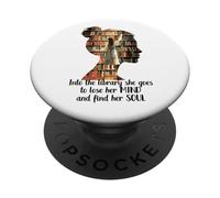Libros en la Biblioteca Ella va Pierde su Mente Encuentra su Alma PopSockets PopGrip Adhesivo