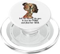 Libros en la Biblioteca Ella va Pierde su Mente Encuentra su Alma PopSockets PopGrip para MagSafe
