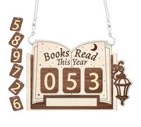 Libros Leídos Este Año Cartel Contador - Decoración de Madera para el Estudio,Decoración de Biblioteca Colgante - Regalo para Lectores Estudiantes Profesores Autores Cumpleaños Vacaciones
