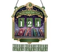 Libros leídos este año - Riel deslizante magnético, hub indicador de conteo novelas de mesa, rincón biblioteca para lugares de trabajo, estudio habitación, soporte panel de contrachapado de i