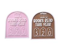 Libros leídos Este año Signo | 2PC Decoración estantería Contador Bookish | Letrero Madera Contar Libros decoración rincón con Tarjeta Digital | Contando Personalizado hasta 999 Adornos estantería