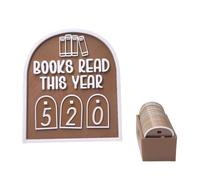 Libros leídos Este año Signo | Decoración estantería Contador Bookish | Letrero Madera Contar Libros decoración rincón con Tarjeta Digital | Contando Personalizado hasta 999 Adornos estantería
