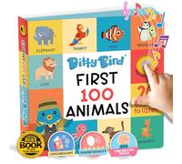 Libros Parlantes Ditty Bird 100 Animales | Aprende Palabras y Habla | Libros de cartón para niños de 1 a 3 años | Interactivos con imágenes geniales | Resistentes Libros de Sonido para bebés.