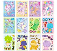 Libros Pegatinas con Pegatinas Reutilizables, 12 Piezas Libros Pegatinas para Edades 3 a 6 Años Libro Infantil Niñas Pegatinas Estaciones, Cuentos Hadas, Animales Marinos Regalo Pegatinas Educativas