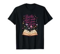 Libros Plantar Semillas Que Crecen para Siempre, Libro Abierto Flores Silvestres Camiseta