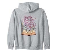 Libros Plantar Semillas Que Crecen para Siempre, Libro Abierto Flores Silvestres Sudadera con Capucha