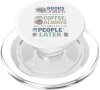 Libros Primero Café Siempre Personas Más Tarde Leer Entusiasta PopSockets PopGrip para MagSafe